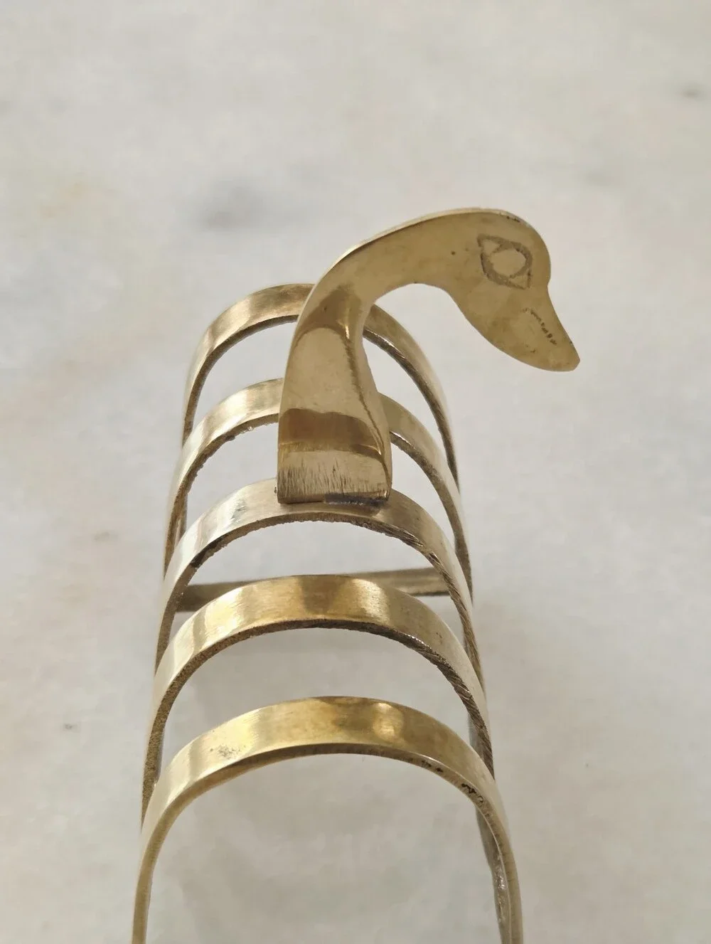 Vintage Englush Traditional Brass Swan / Duck Letter Holder / Toast Rack